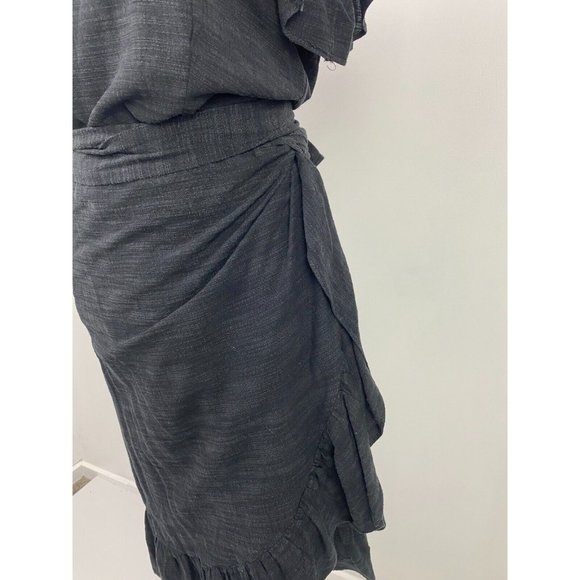 Decjuba Size 10 Women's Semi Wrap Dress Flutter Sleeve Hem - Picture 4 of 12